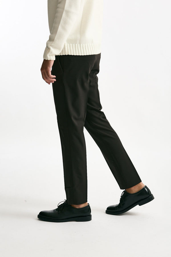 Pantalone EDGE- DIECI in lana stretch marrone men Pt torino