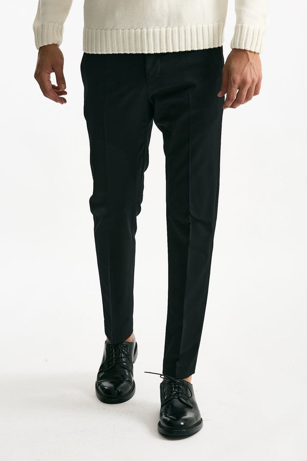 Pantalone EDGE-DIECI in lana stretch nero men Pt torino