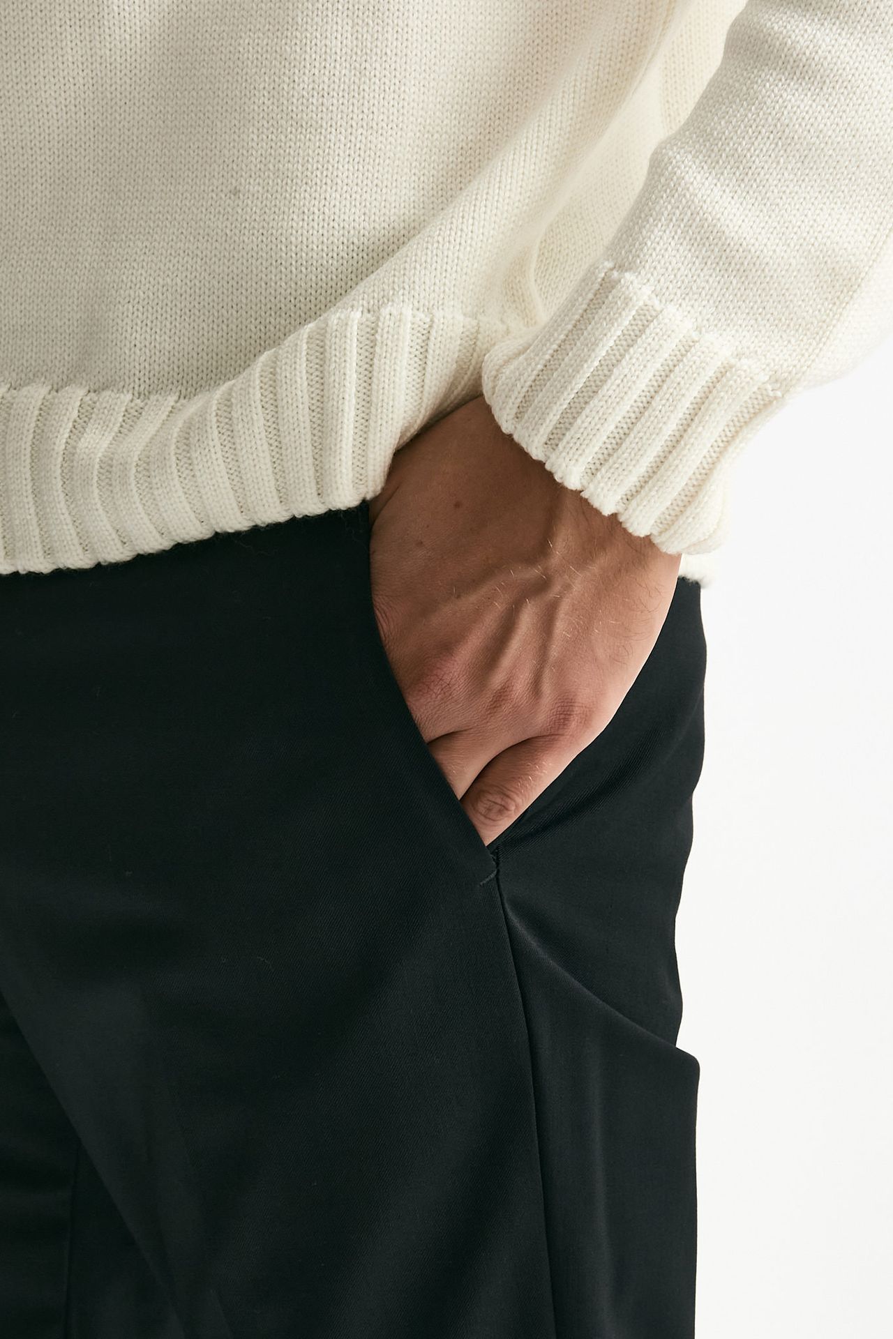 Pantalone EDGE-DIECI in lana stretch nero men Pt torino - 6