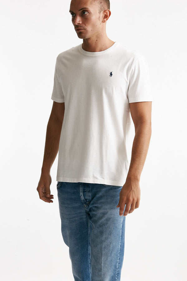 t-shirt custom slim-fit in cotone bianco men Polo ralph lauren
