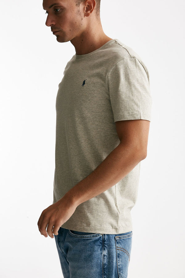 t-shirt custom slim-fit in cotone grigio men Polo ralph lauren