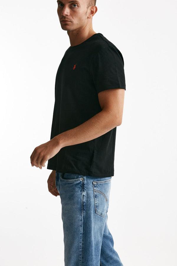 t-shirt custom slim-fit in cotone nero men Polo ralph lauren