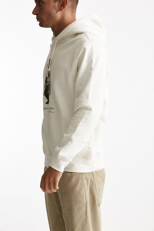 felpa con cappuccio in misto cotone bianco men Polo ralph lauren