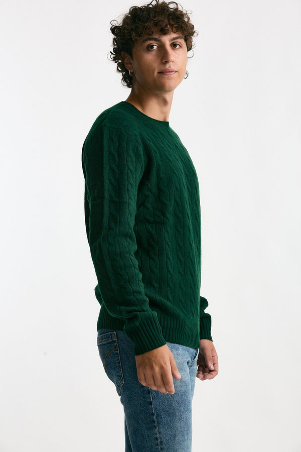 Maglia a trecce in lana e cashmere verdone men Polo ralph lauren