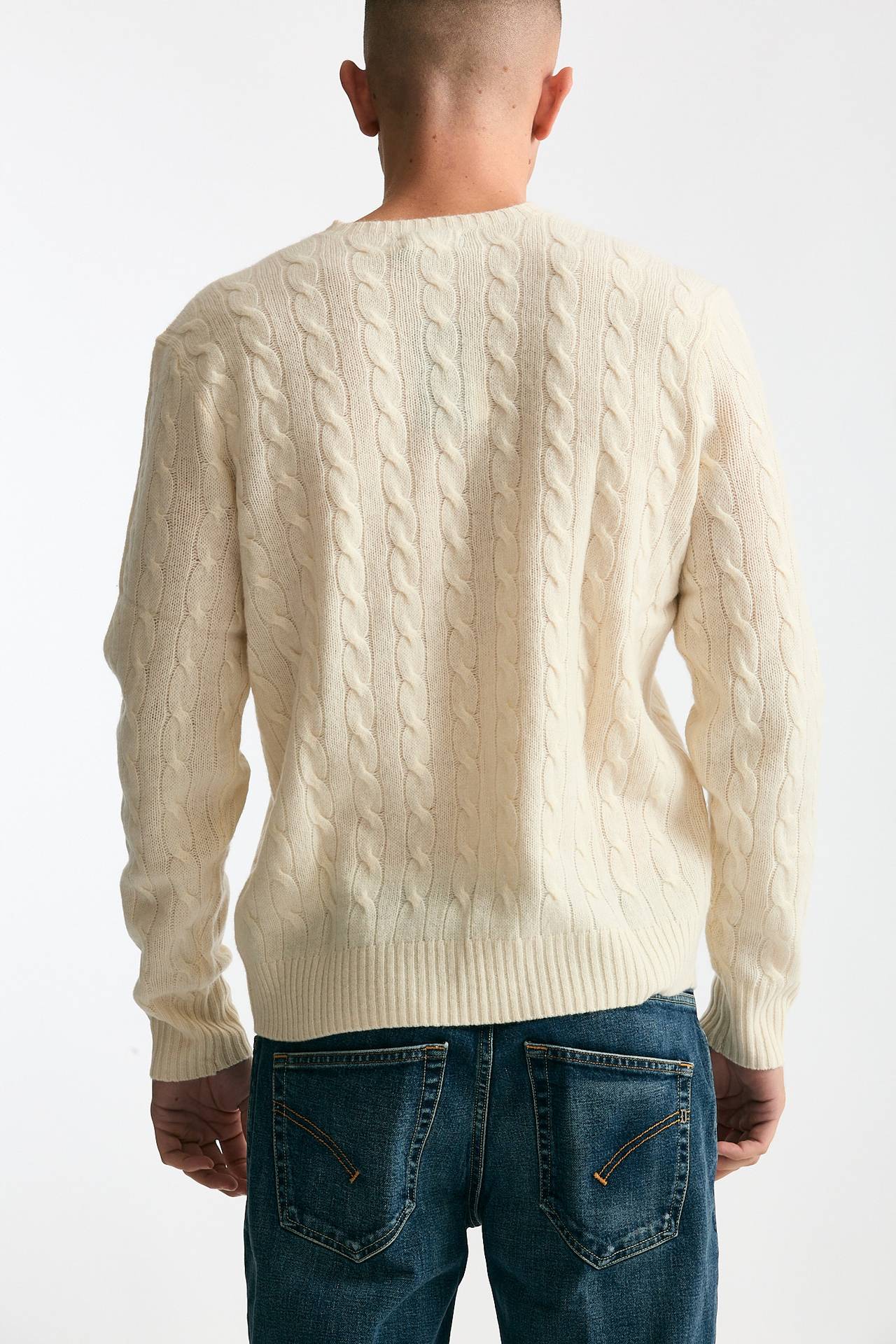 Maglia in lana a trecce lana/cashmere panna men Polo ralph lauren - 3