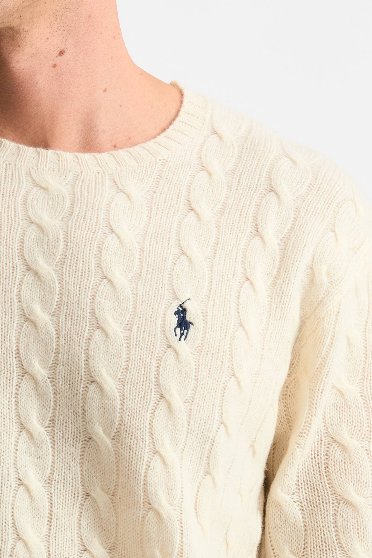 Maglia in lana a trecce lana/cashmere panna men Polo ralph lauren - 5