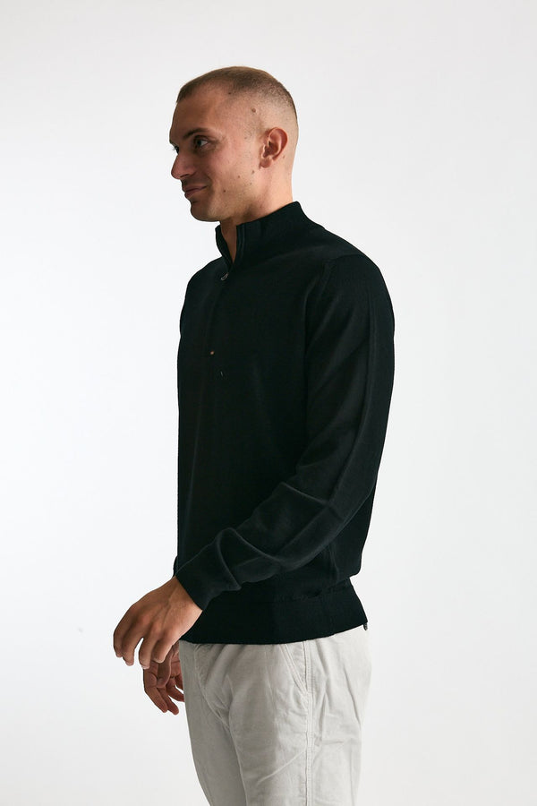 Maglia TAPTON in lana nero men John smedley