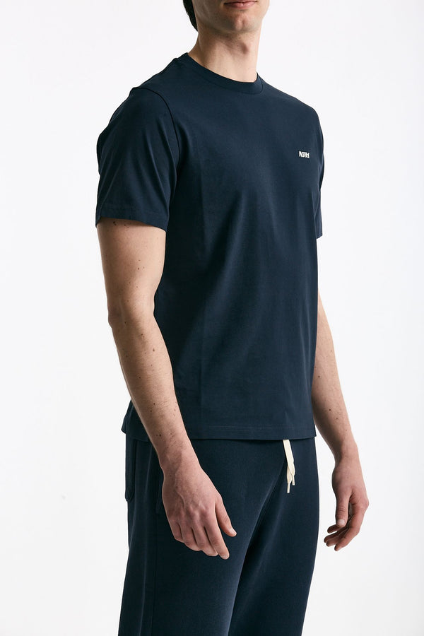 T-shirt girocollo in cotone blu men Autry