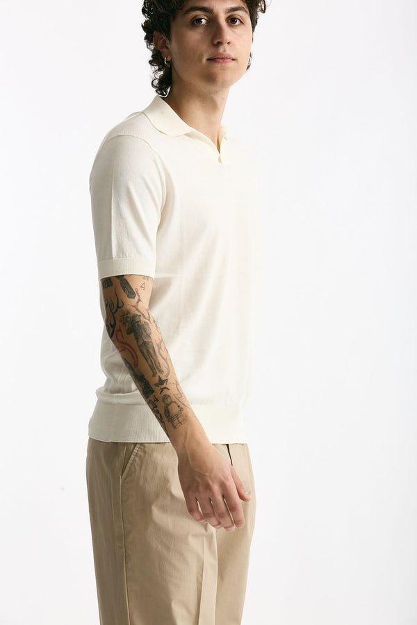 Polo maglia in cotone bianco men Hosio