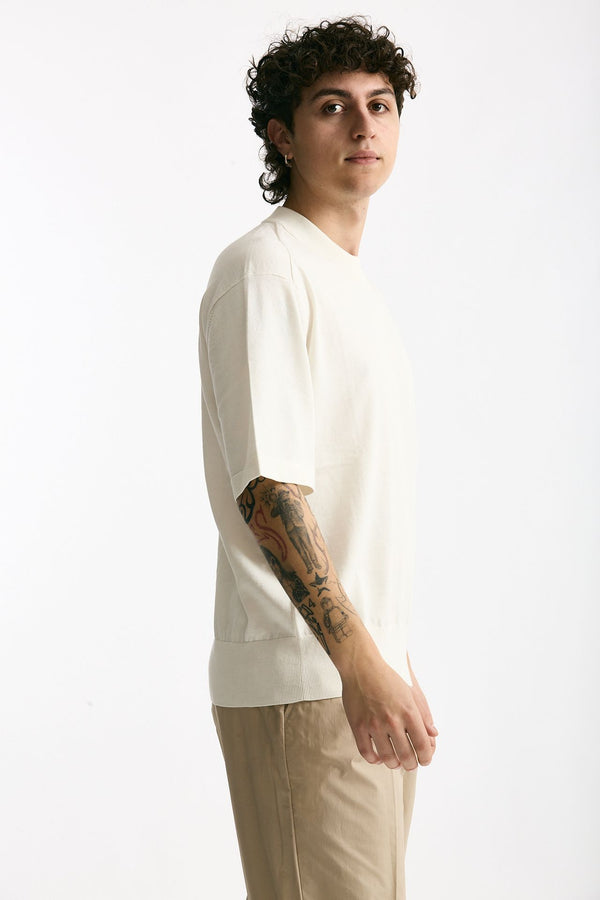 T shirt girocollo in cotone bianco men Hosio