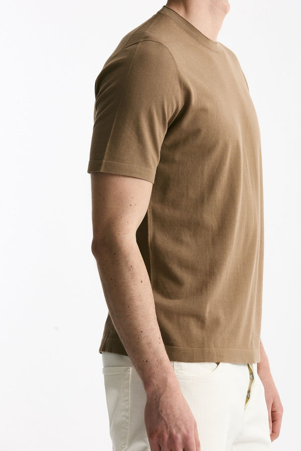 T shirt in cotone cammello men Kangra