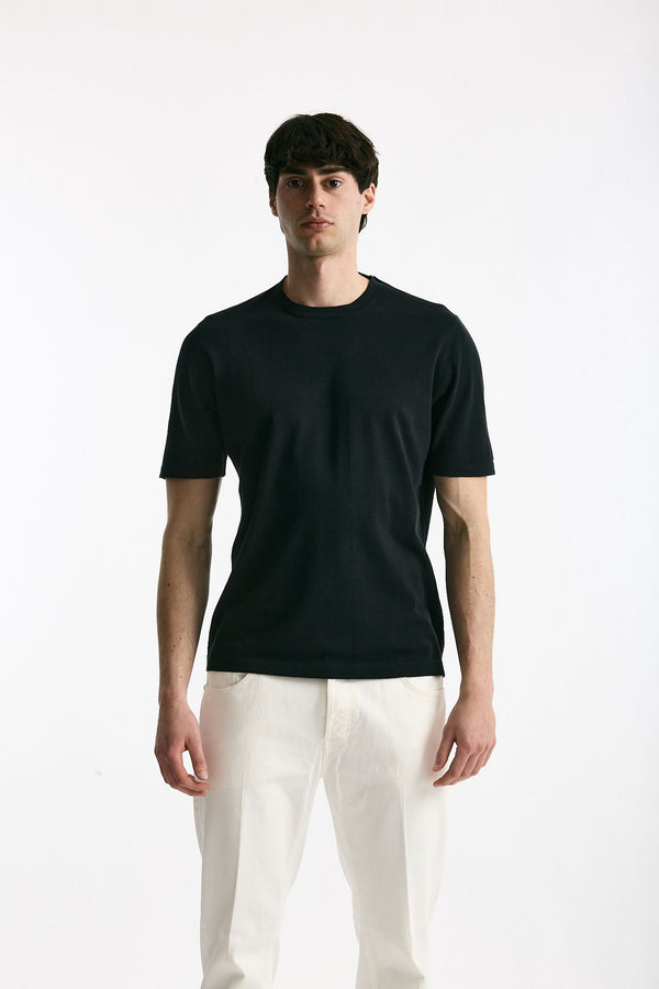 T shirt in cotone nero men Kangra