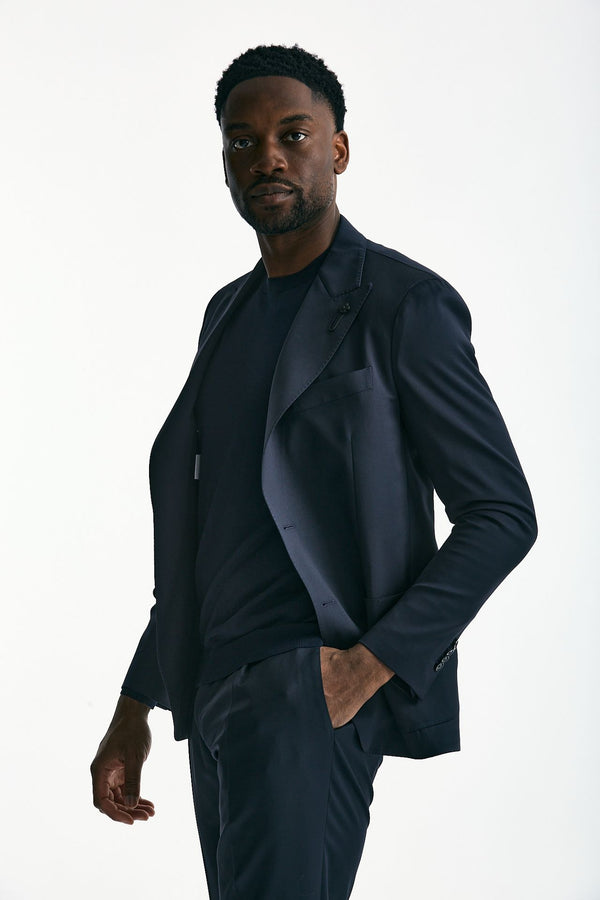 Abito monopetto in lana blu men Lardini