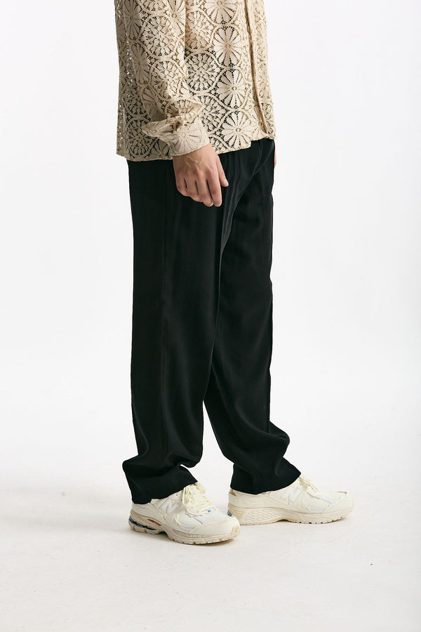 Pantalone viscosa e poliestere nero men Marsēm