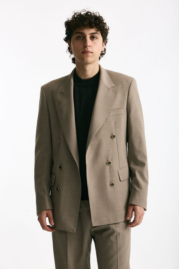Giacca doppiopetto beige men Marsēm