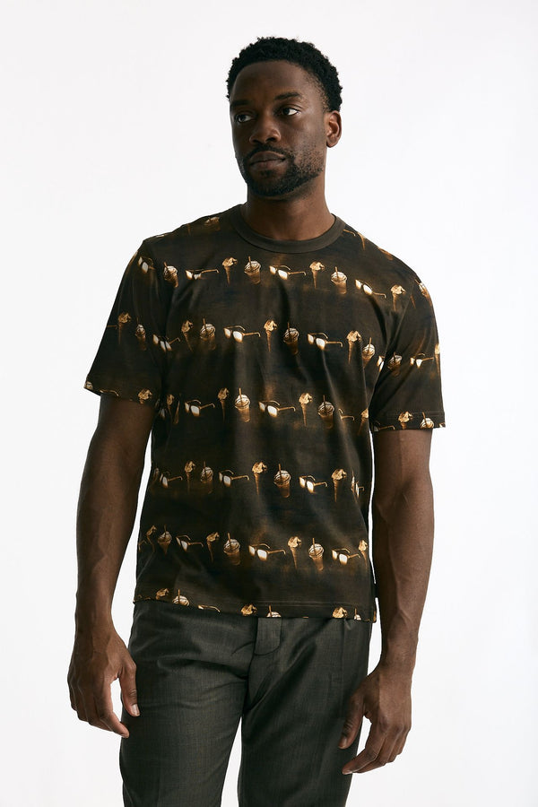 T-shirt in cotone lavato marrone men Paul smith