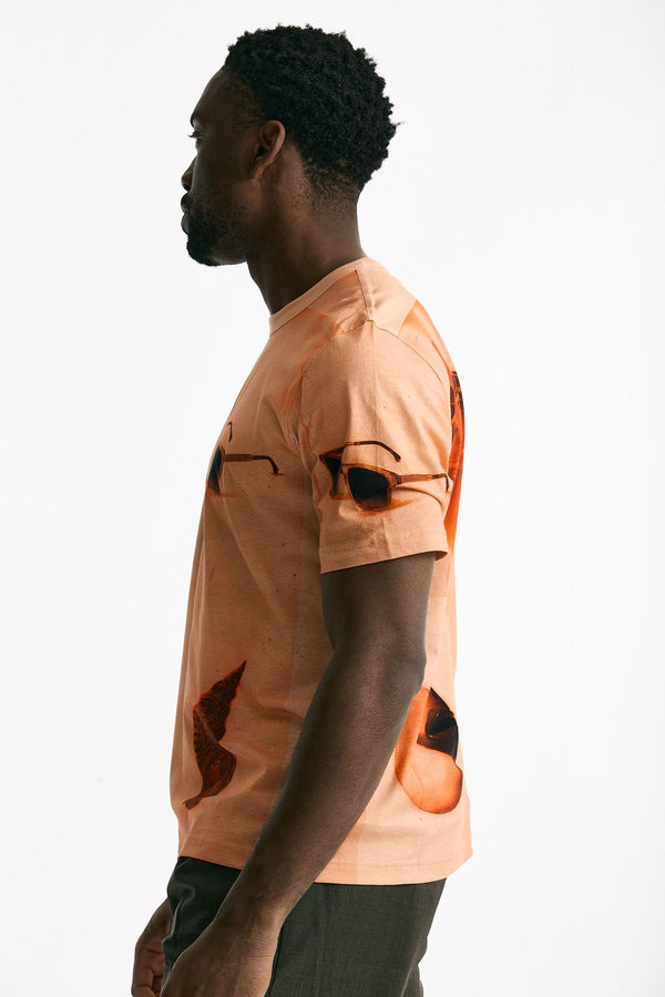 T-shirt in cotone lavato arancio men Paul smith