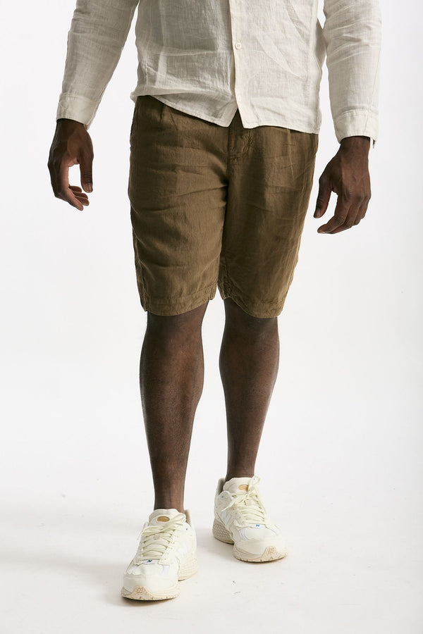 Bermuda in lino cammello men Transit uomo