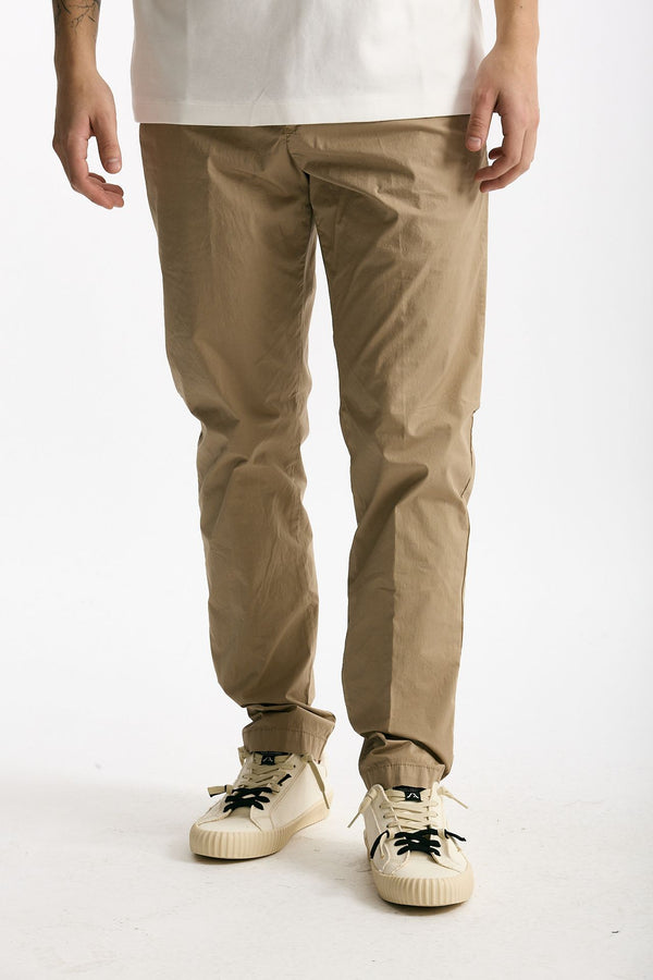 Pantalone in cotone stretch cammello men White sand