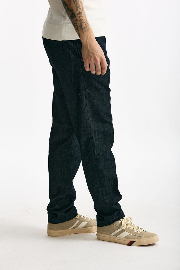 Pantalone in cotone fermo chambray blu men White sand