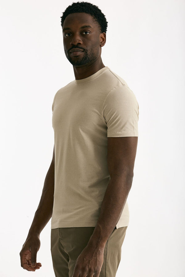 T shirt in cotone beige Icecotton men Zanone