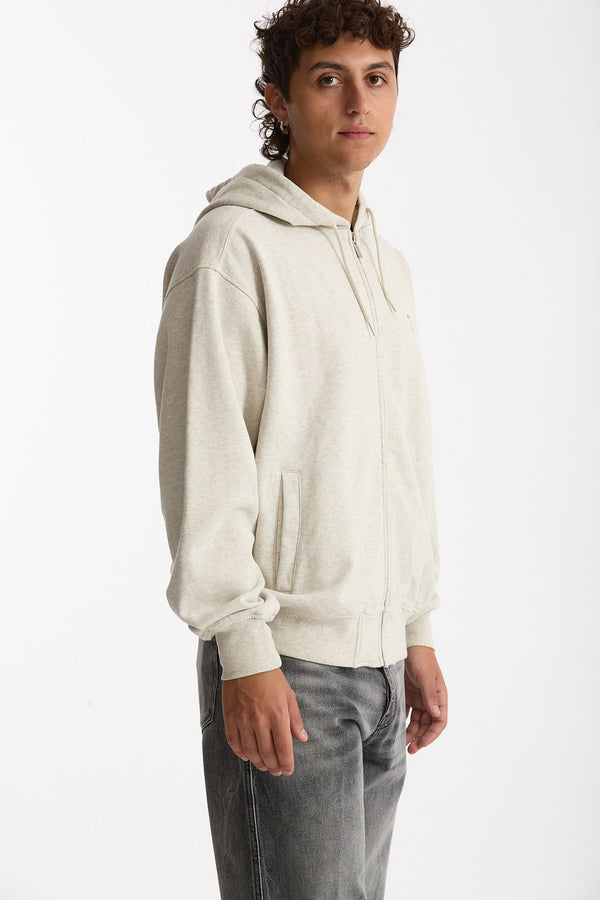 Felpa Full zip in cotone grigio chiaro men Drôle de monsieur