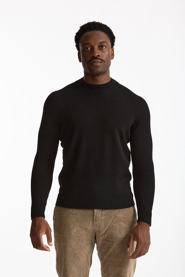 Maglia lupetto in lana nero men Drumohr