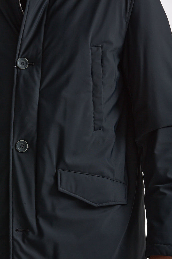 Giubbino esterno in nylon stretch blu men Herno