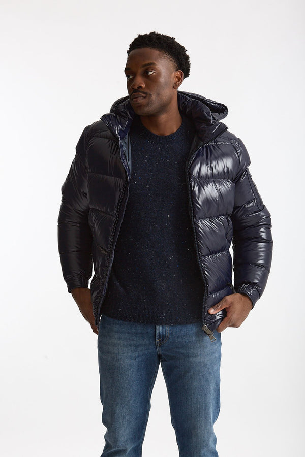 Piumino blu in nylon lucido men Herno