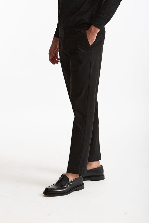 Pantalone EDGE-REBEL in cotone stretch nero men Pt torino