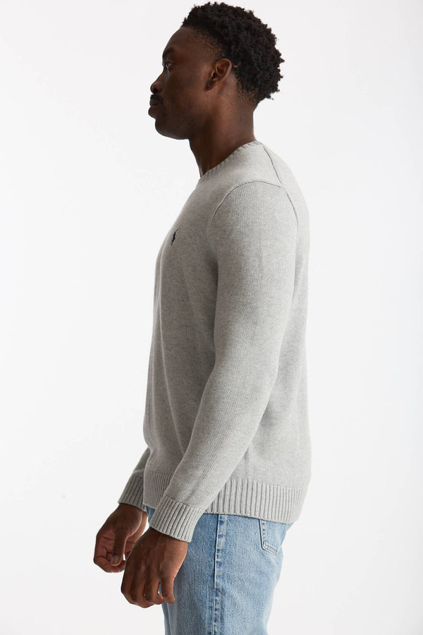 Maglia girocollo in cotone grigio men Polo ralph lauren