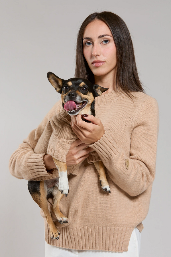 Maglia in lana e cachemire cammello women Twinies