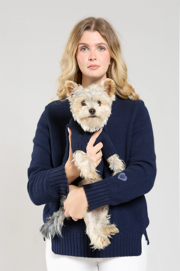 Maglia in lana e cachemire blu women Twinies