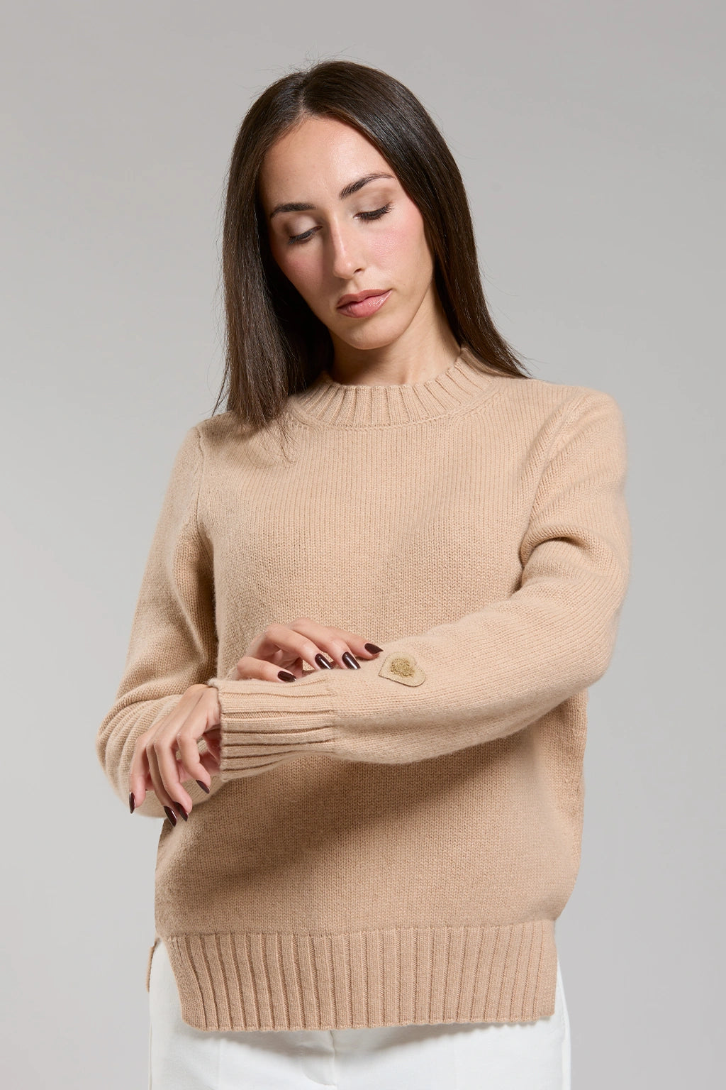 Maglia in lana e cachemire cammello women Twinies - 1