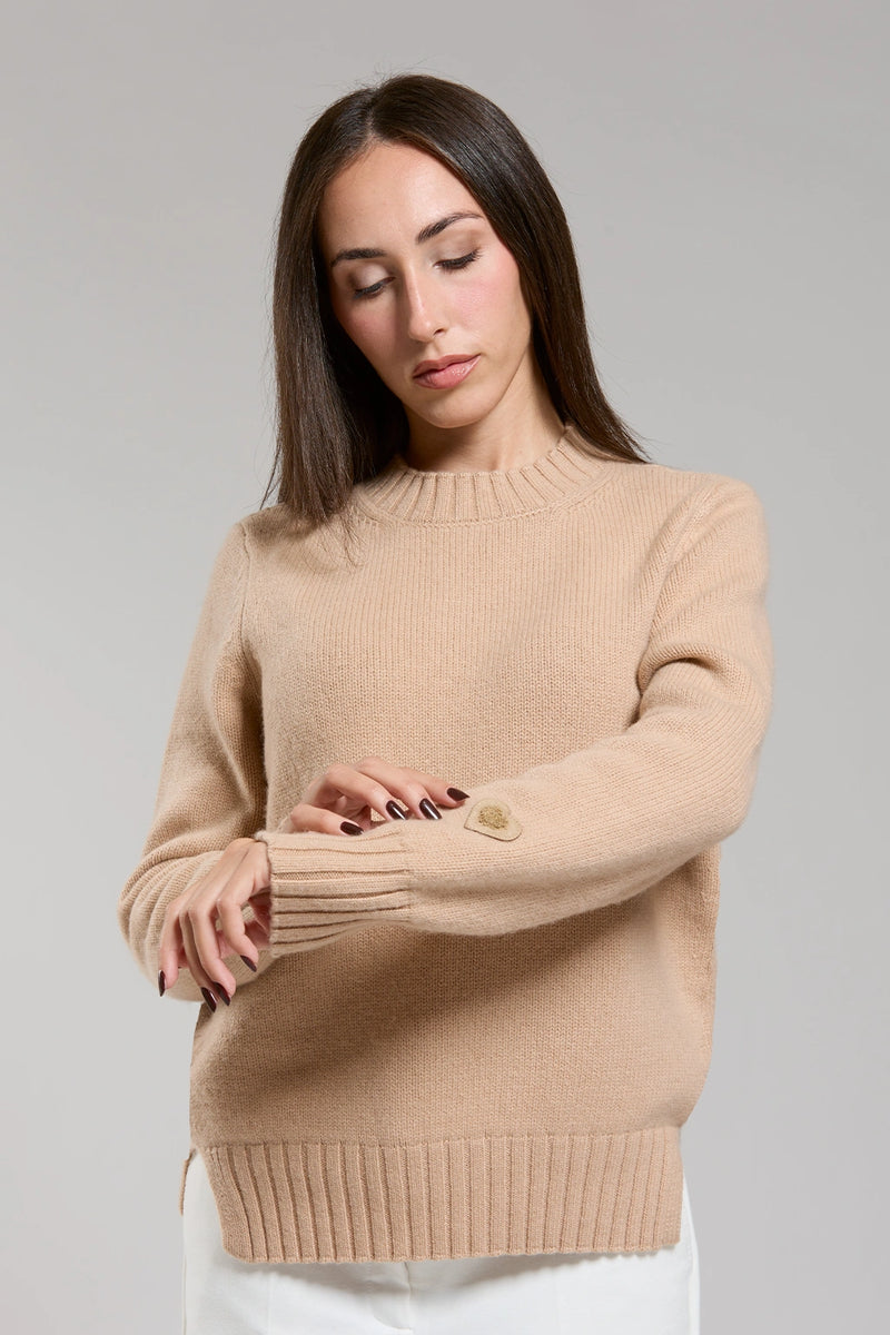 Maglia in lana e cachemire cammello women Twinies - 1