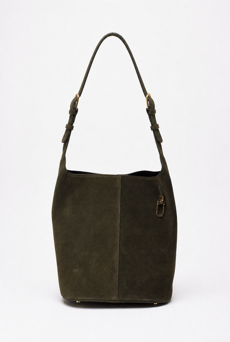 Borsa NOELIA in pelle scamosciata verde women Avenue 67 - 1