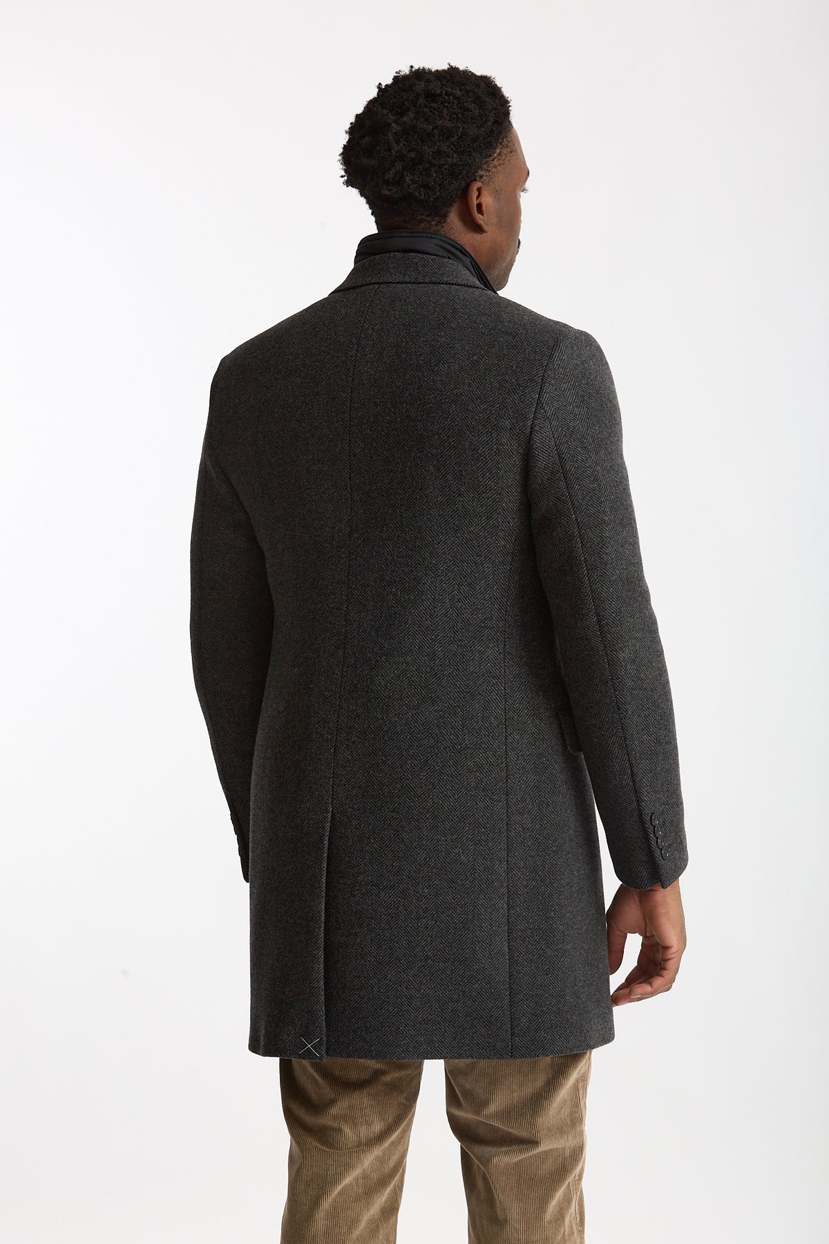 Cappotto monopetto double coat spigato grigio men Fay - 3