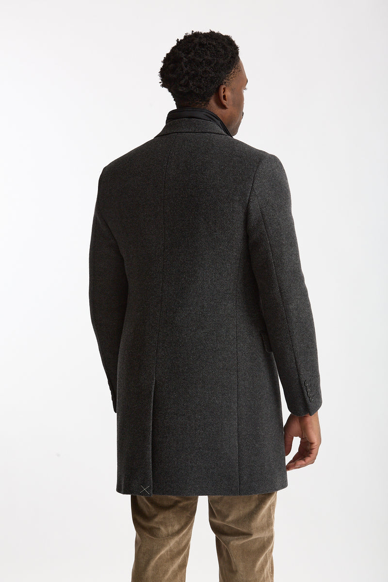 Cappotto monopetto double coat spigato grigio men Fay - 3