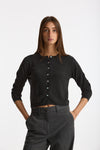 Cardigan slim in morbido cashmere grigio antracite women Be you - 1