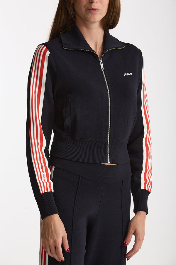 Felpa zip in viscosa blu women Autry