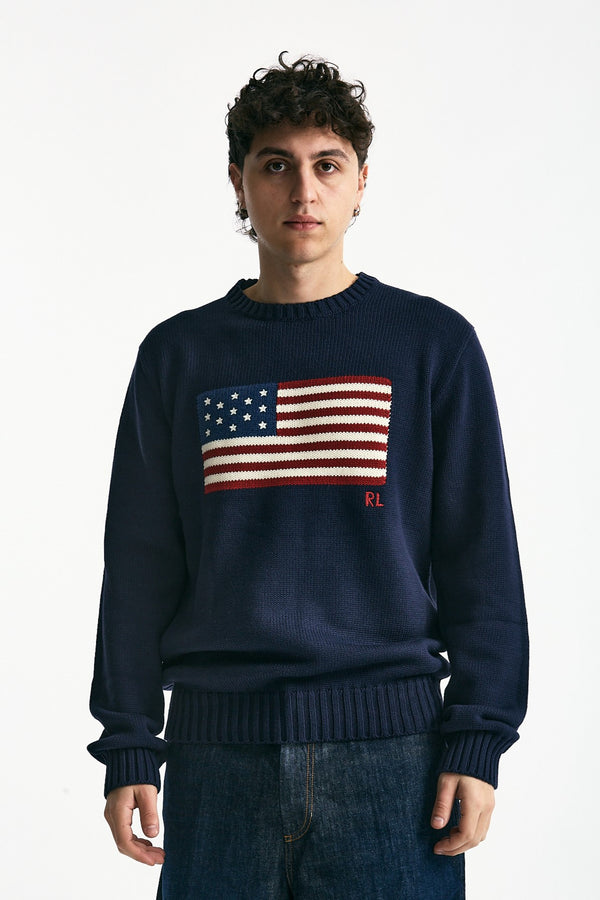 Maglia in cotone blu men Polo ralph lauren