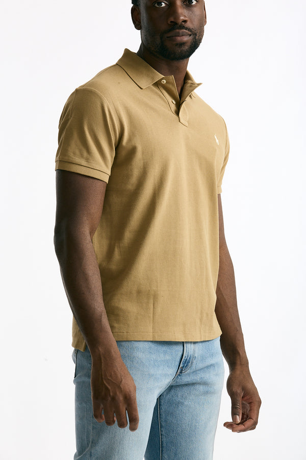 Polo in cotone piquet cammello men Polo ralph lauren