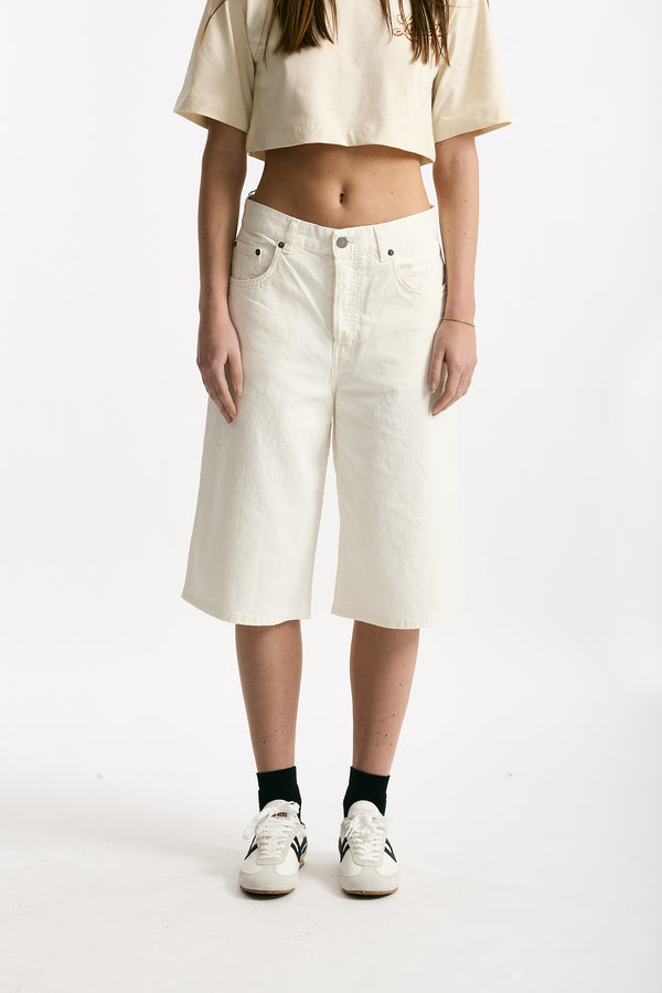 Bermuda in cotone e lino vita alta women Haikure