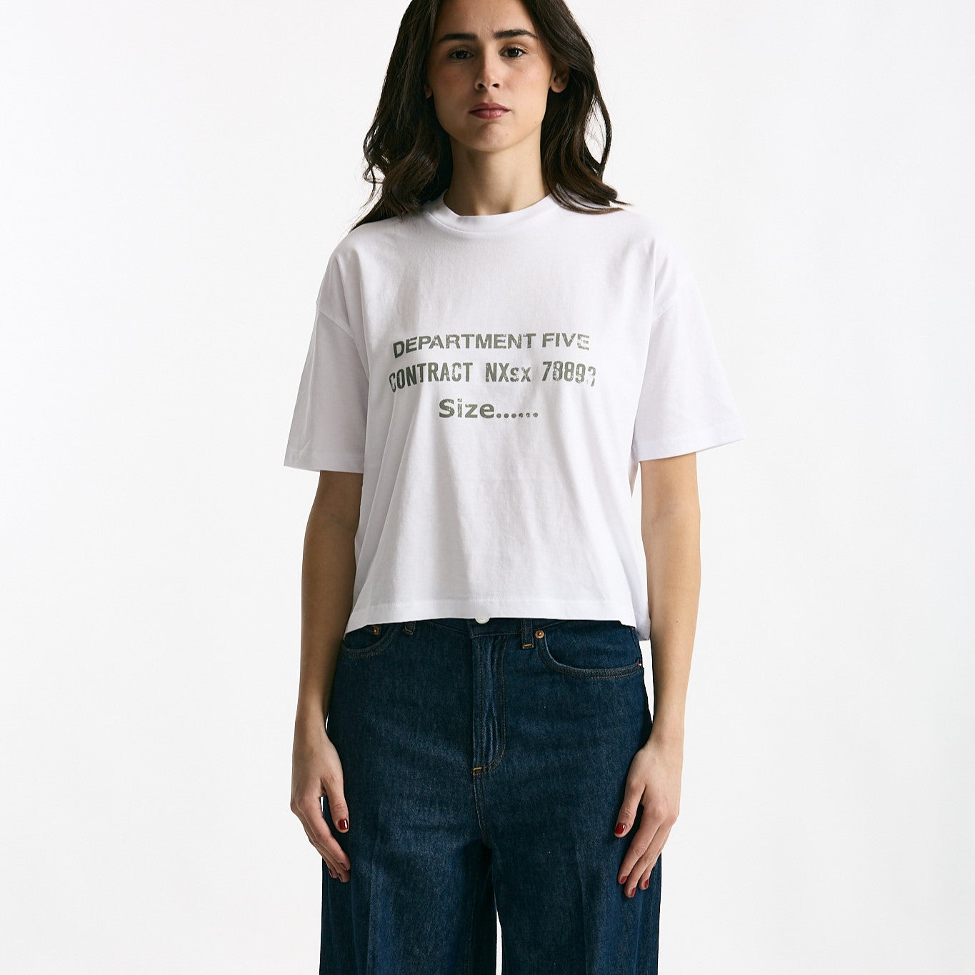 T-shirt boxy bianco women Department five - 6
