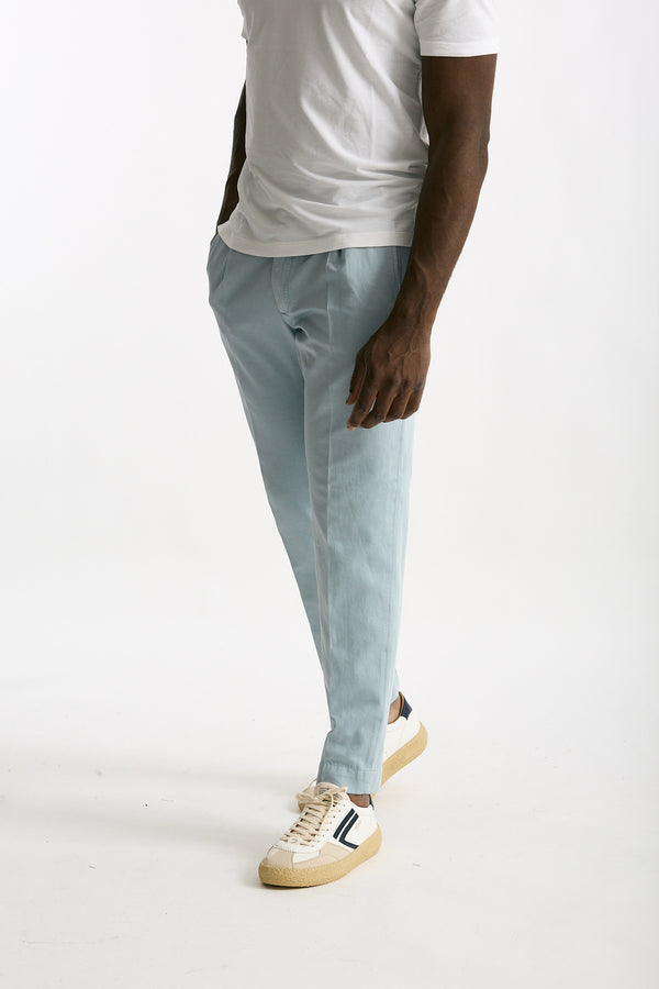 Pantalone azzurro Cotone e lino men Incotex