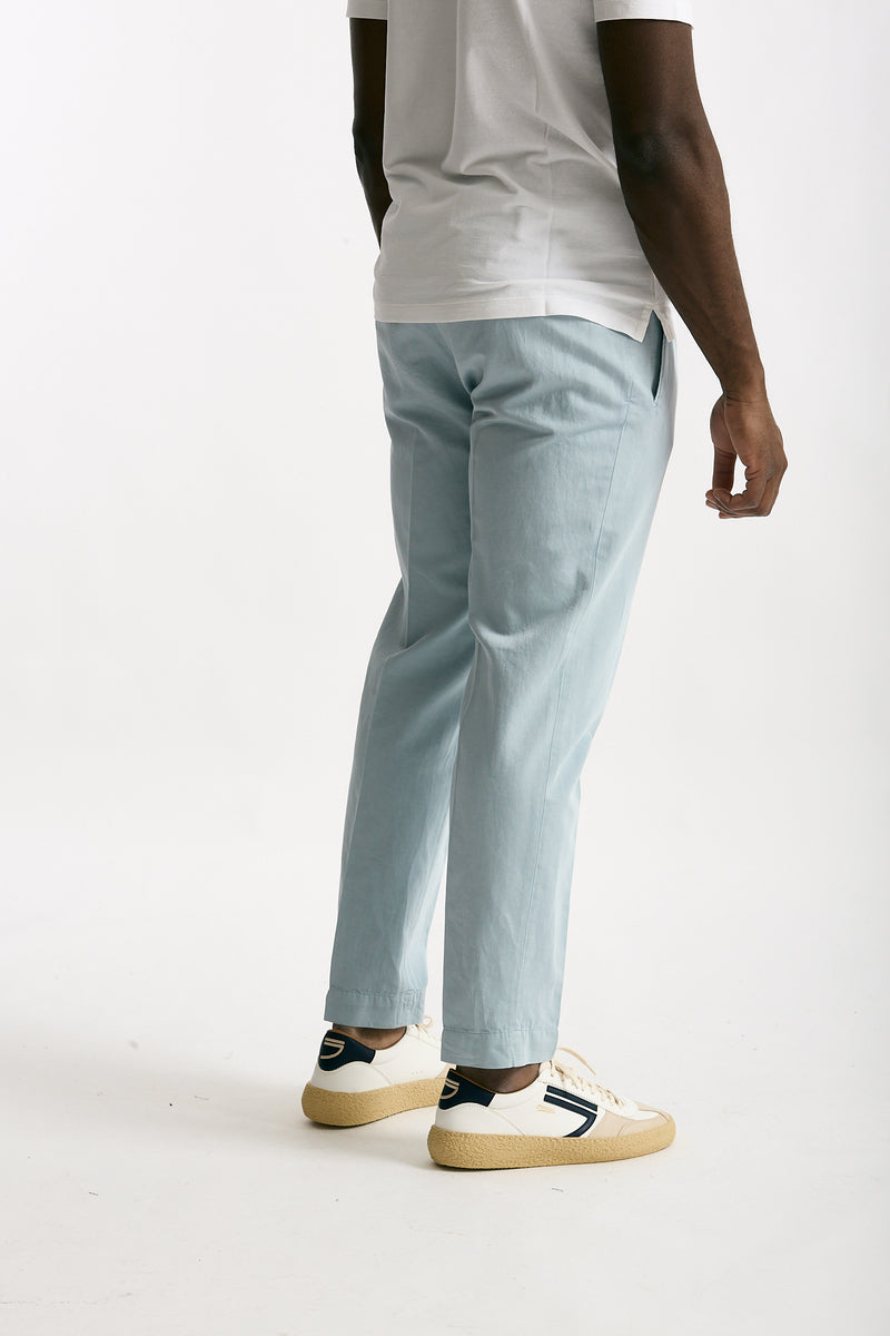 Pantalone azzurro Cotone e lino men Incotex - 4