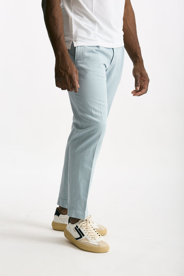 Pantalone azzurro Cotone e lino men Incotex
