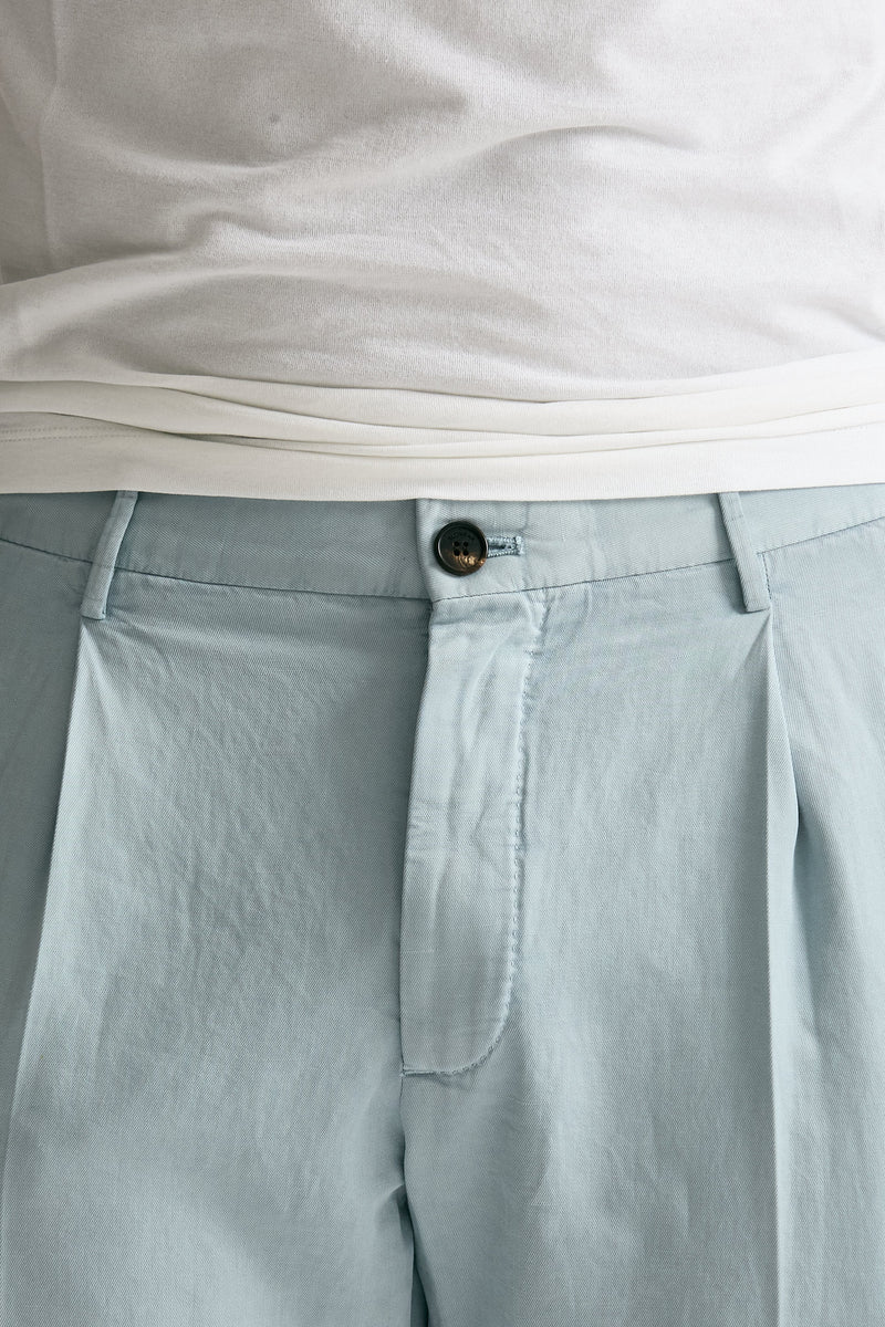Pantalone azzurro Cotone e lino men Incotex - 5