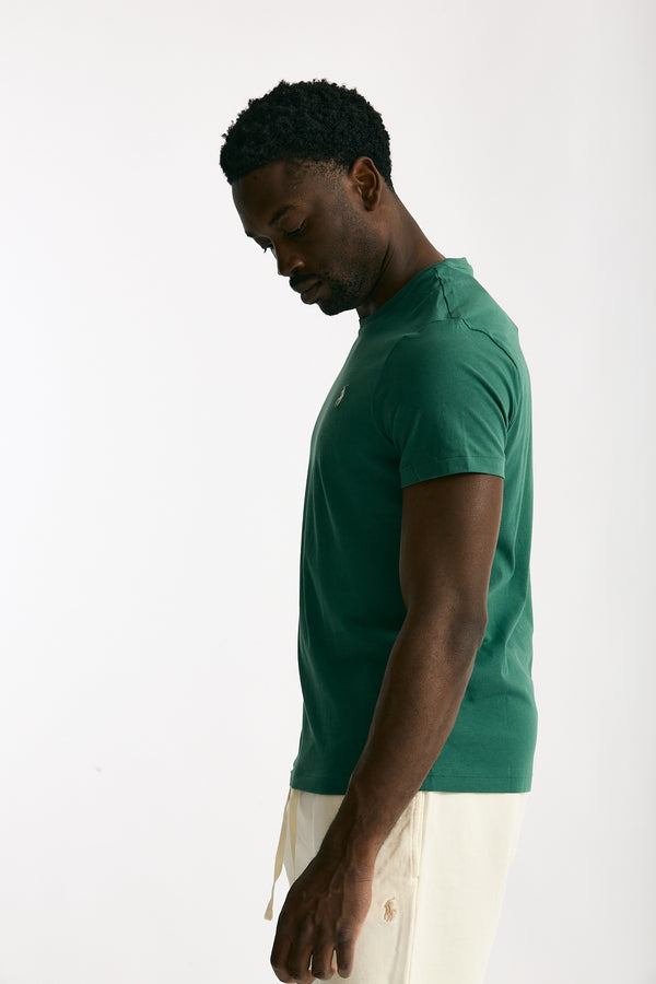 T-shirt in cotone verde smeraldo men Polo ralph lauren