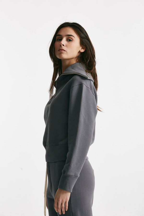 felpa polo antracite con zip women Autry